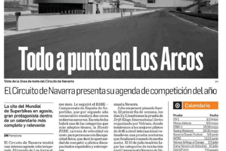 Fotografía del pantallazo de la noticia en la edición impresa del Diario de Navarra