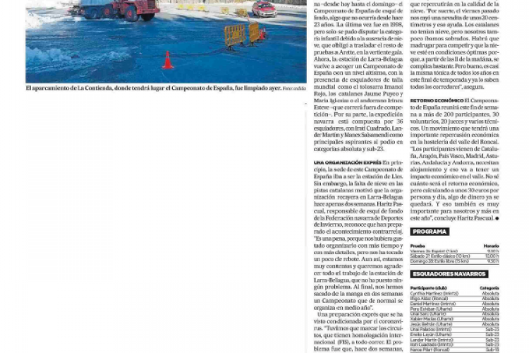 Fotografía del pantallazo de la noticia en la edición impresa del Diario de Noticias