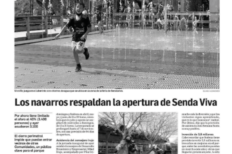 Fotografía del pantallazo de la noticia en la edición impresa del Diario de Navarra
