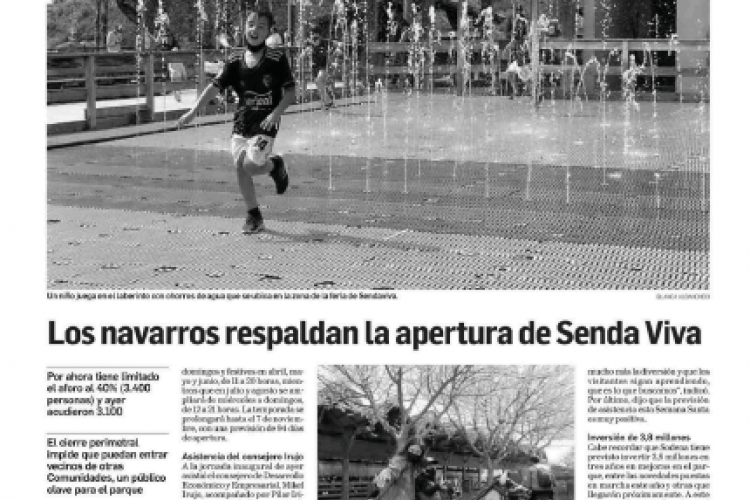 Fotografía del pantallazo de la noticia en la edición impresa del Diario de Navarra