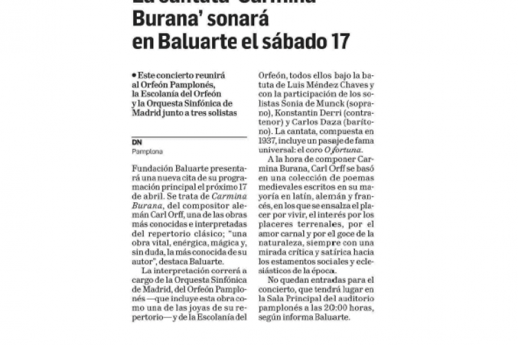 Fotografía del pantallazo de la noticia en la edición impresa del Diario de Navarra