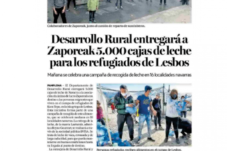 Fotografía del pantallazo de la noticia en la edición impresa del Diario de Noticias