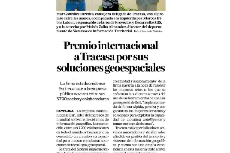 Fotografía del pantallazo de la noticia en la edición impresa del Diario de Noticias