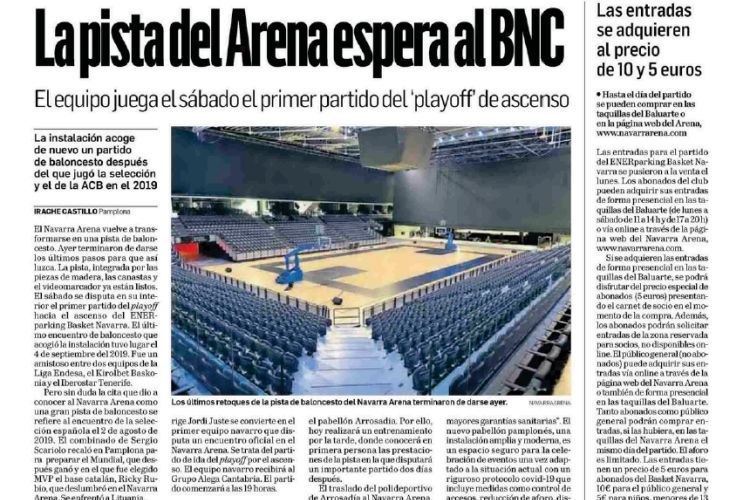 Fotografía del pantallazo de la noticia en la edición impresa del Diario de Navarra