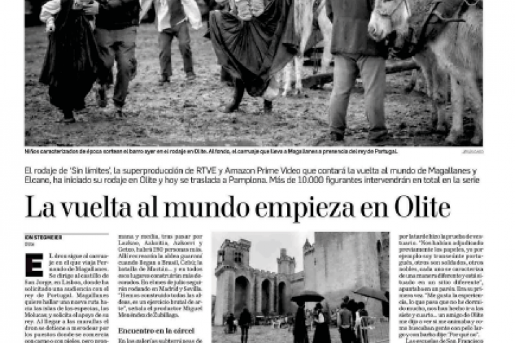 Fotografía del pantallazo de la noticia en la edición impresa del Diario de Navarra