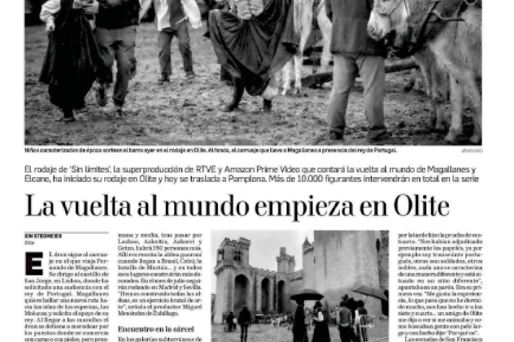 Fotografía del pantallazo de la noticia en la edición impresa del Diario de Navarra