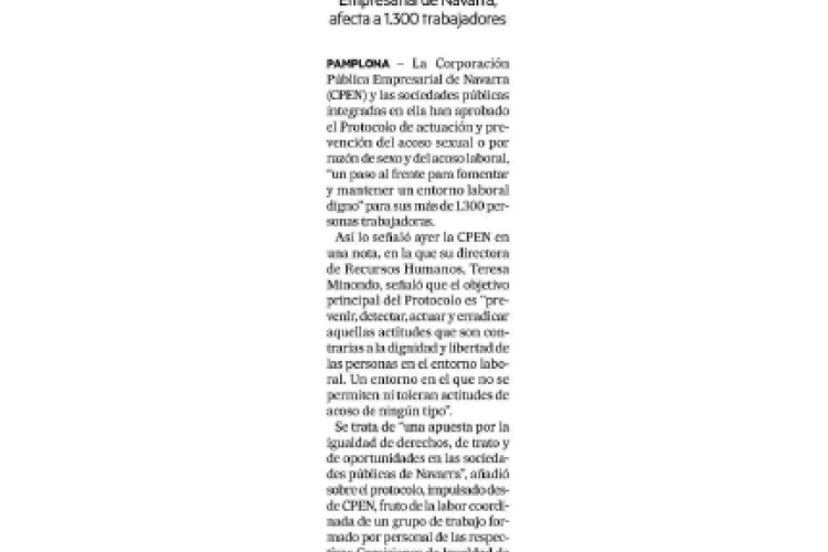 Fotografía del pantallazo de la noticia en la edición impresa del Diario de Noticias