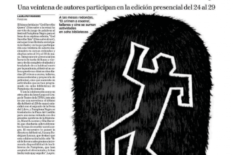 Fotografía del pantallazo de la noticia en la edición impresa del Diario de Navarra