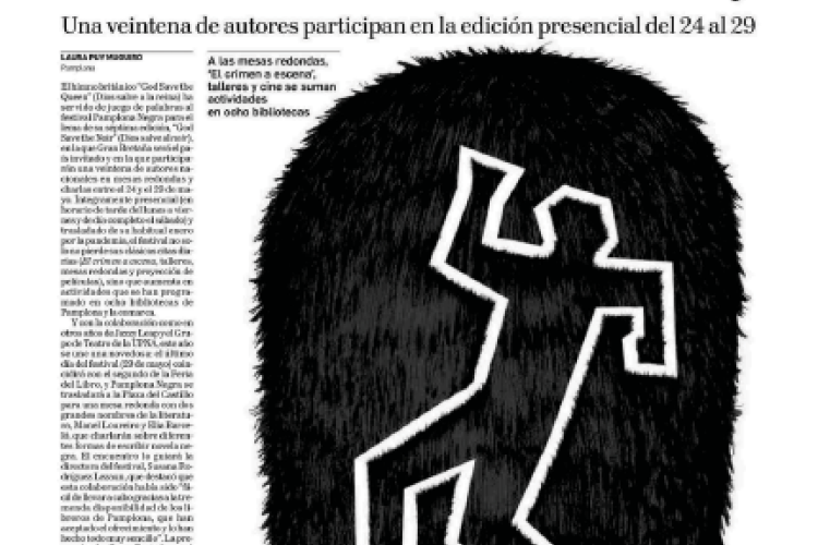 Fotografía del pantallazo de la noticia en la edición impresa del Diario de Navarra