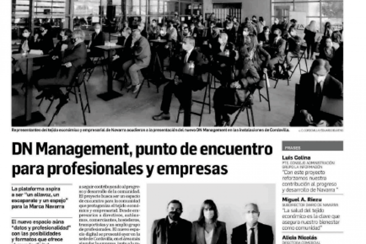 Fotografía del pantallazo de la noticia en la édición impresa del Diario de Navarra
