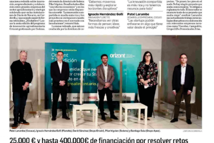 Fotografía del pantallazo de la noticia en la edición impresa del Diario de Navarra