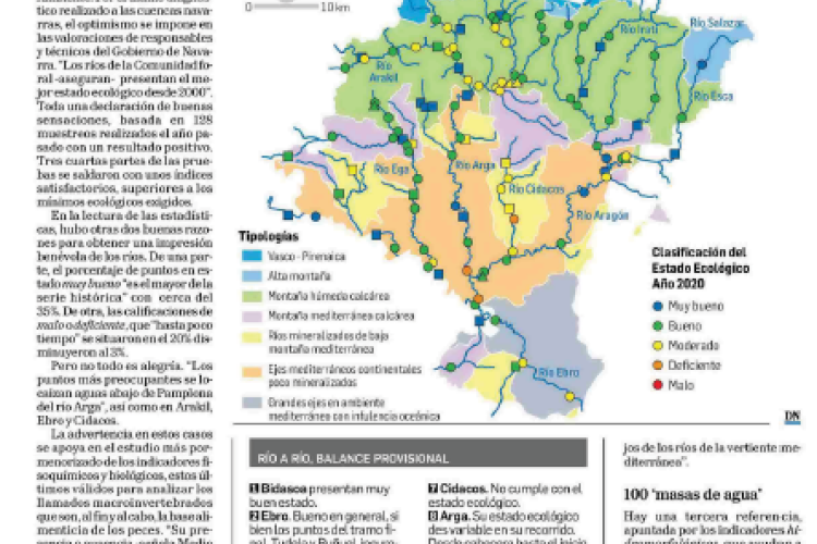Fotografía del pantallazo de la noticia en la edición impresa del Diario de Navarra