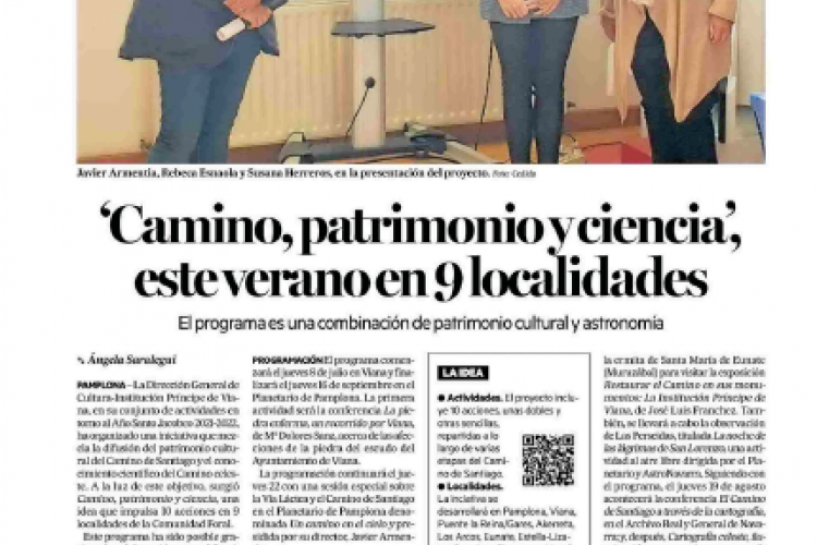 Fotografía del pantallazo de la noticia en la edición impresa del Diario de Noticias