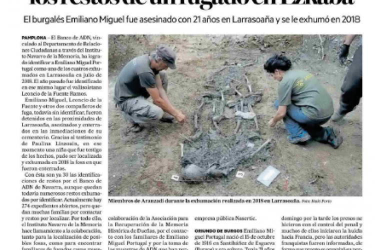 Fotografía del pantallazo de la noticia en la edición impresa del Diario de Noticias