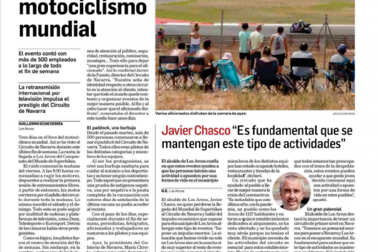 Fotografía del pantallazo de la noticia en la edición impresa del Diario de Navarra