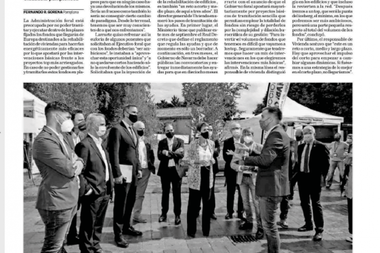 Fotografía del pantallazo de la noticia en la edición impresa del Diario de Navarra