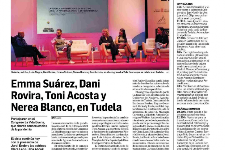 Fotografía del pantallazo de la noticia en la edición impresa del Diario de Navarra