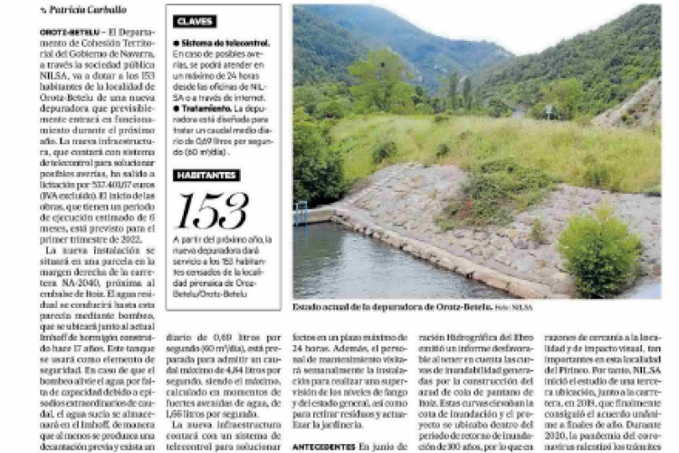 Fotografía del pantallazo de la noticia en la edición impresa del Diario de Noticias
