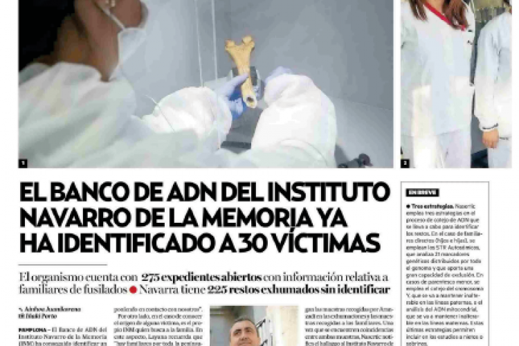 Fotografía del pantallazo de la noticia en la edición impresa del Diario de Noticias