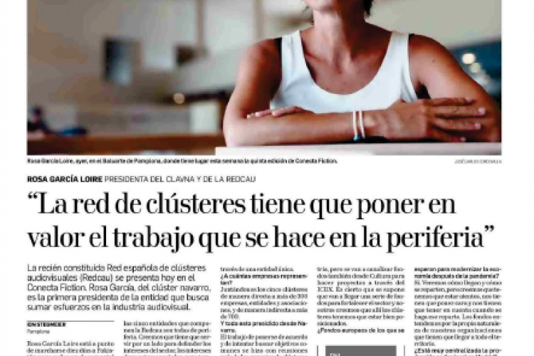 Fotografía del pantallazo de la noticia en la edición impresa del Diario de Navarra