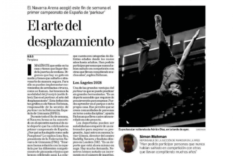 Fotografía del pantallazo de la noticia en la edición impresa del Diario de Navarra