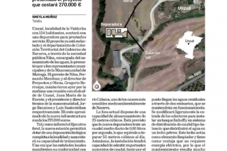 Fotografía del pantallazo de la noticia en la edición impresa del Diario de Navarra