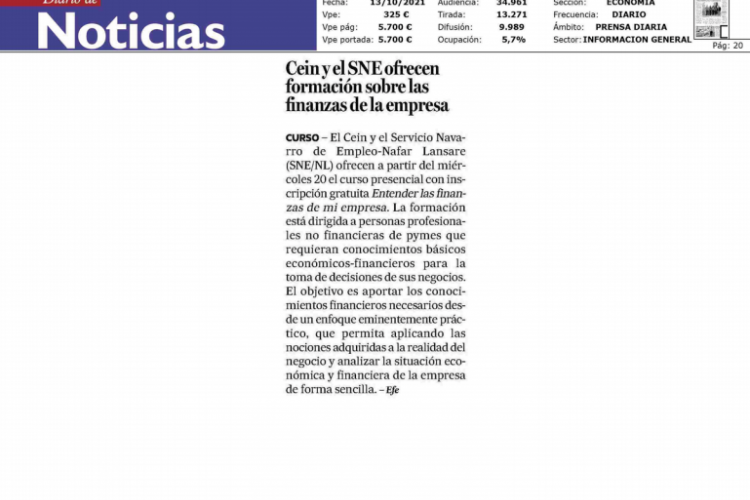 Fotografía del pantallazo de la noticia en la edición impresa del Diario de Noticias