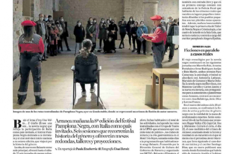 Fotografía del pantallazo de la noticia en la edición impresa del Diario de Noticias.