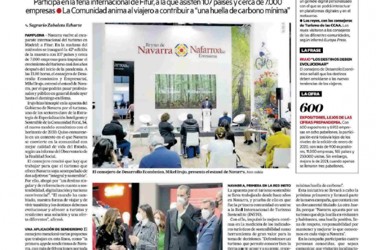 Fotografía del pantallazo de la noticia en la edición impresa del Diario de Noticias.