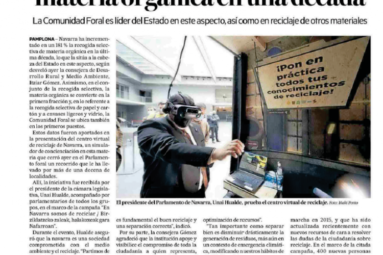 Fotografía del pantallazo de la noticia en la edición impresa del Diario de Noticias.