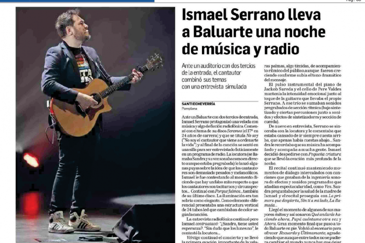 Fotografía del pantallazo de la noticia en la edición impresa del Diario de Navarra.