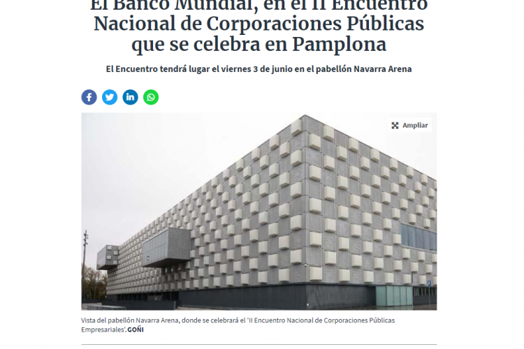 Fotografía del pantallazo de la noticia en la edición online del Diario de Navarra