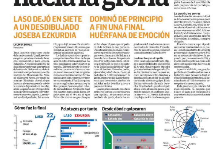 Fotografía del pantallazo de la noticia en la edición impresa del Diario de Navarra