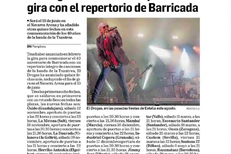 Fotografía del pantallazo de la noticia en la edición impresa del Diario de Navarra