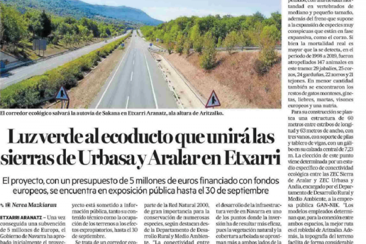 Fotografía del pantallazo de la noticia en la edición impresa del Diario de Noticias