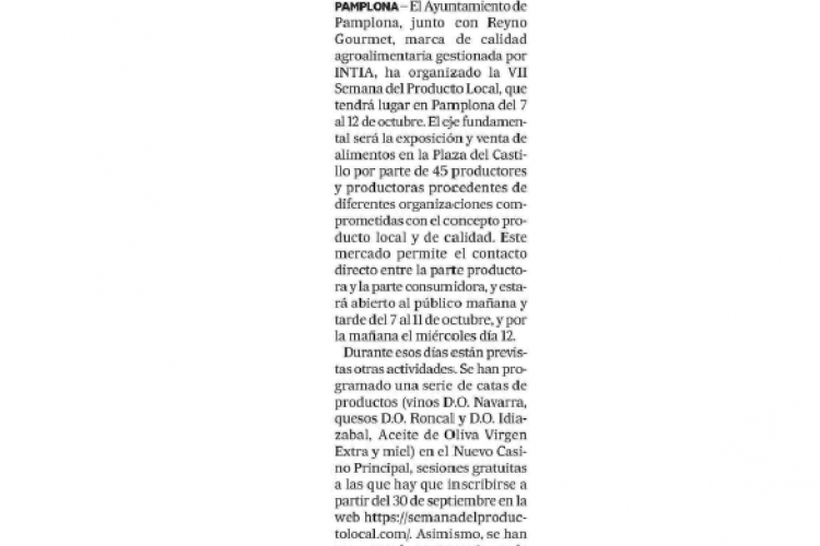 Fotografía del pantallazo de la noticia en la edición impresa del Diario de Noticias