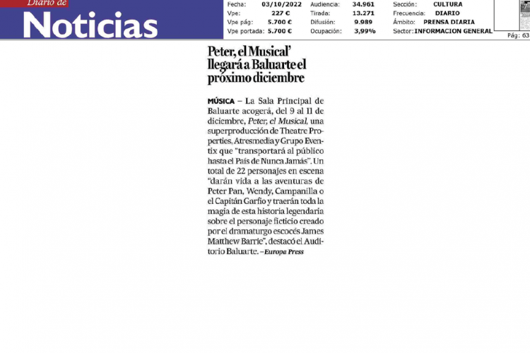 Fotografía del pantallazo de la noticia en la edición impresa del Diario de Noticias