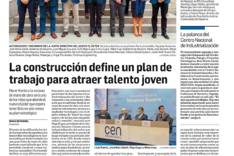 Fotografía del pantallazo de la noticia en la edición impresa del Diario de Navarra
