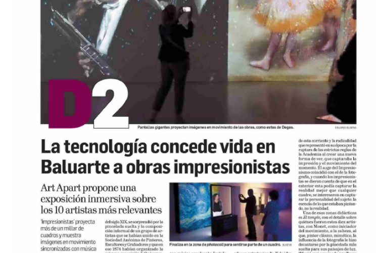 Fotografía del pantallazo de la noticia en la edición impresa del Diario de Navarra