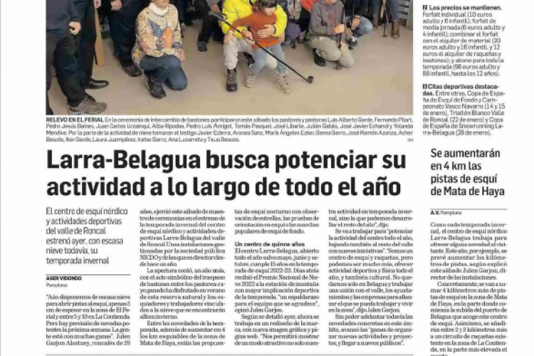 Fotografía del pantallazo de la noticia en la edición impresa del Diario de Navarra
