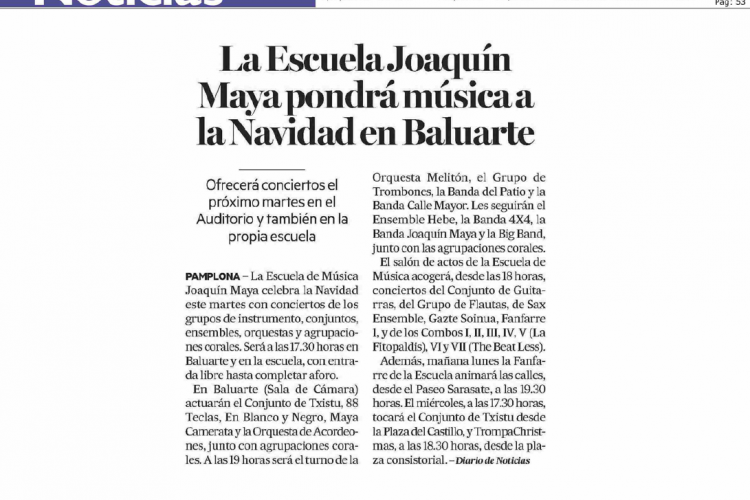 Fotografía del pantallazo de la noticia en la edición impresa del Diario de Noticias