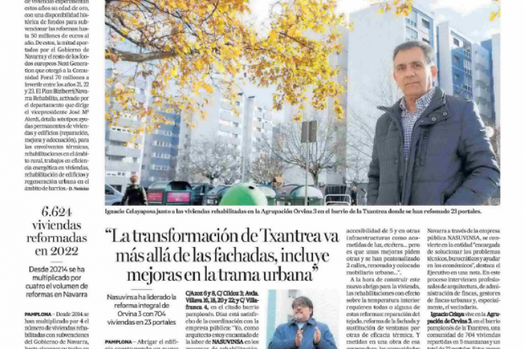 Fotografía del pantallazo de la noticia en la edición impresa del Diario de Noticias 