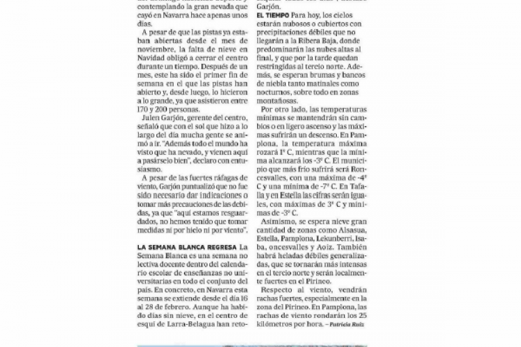 Fotografía del pantallazo de la noticia en la edición impresa del Diario de Noticias