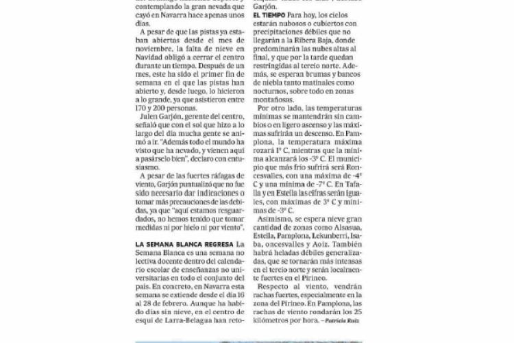 Fotografía del pantallazo de la noticia en la edición impresa del Diario de Noticias