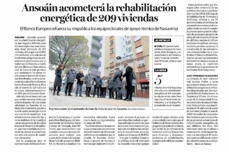 Fotografía del pantallazo de la noticia en la edición impresa del Diario de Noticias