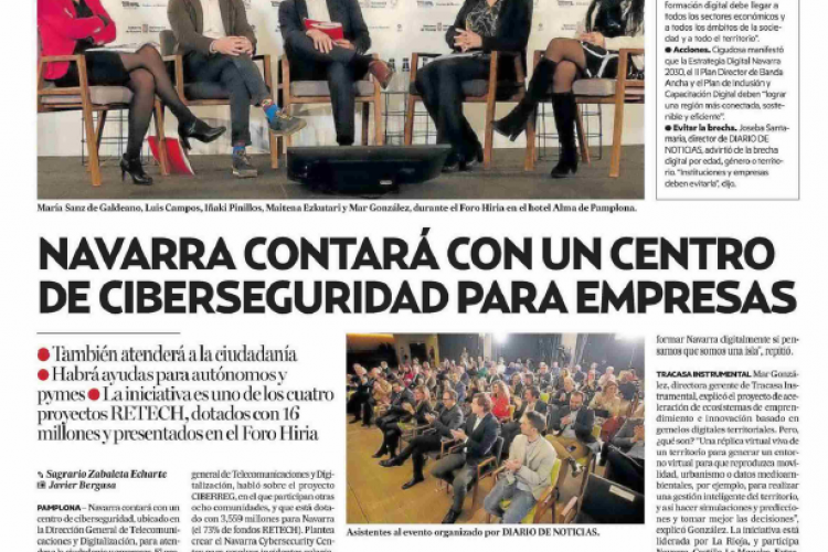 Fotografía del pantallazo de la noticia en la edición impresa del Diario de Noticias