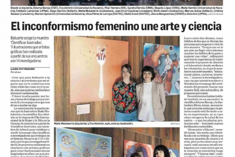 Fotografía del pantallazo de la noticia en la edición impresa del Diario de Navarra