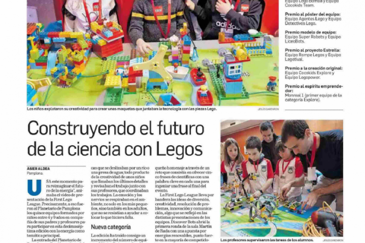 Fotografía del pantallazo de la noticia en la edición impresa del Diario de Navarra