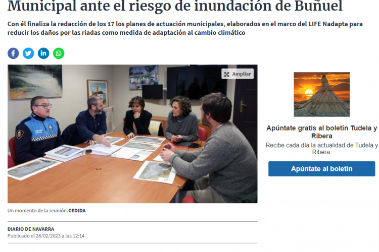 Fotografía del pantallazo de la noticia en la edición online del Diario de Navarra.