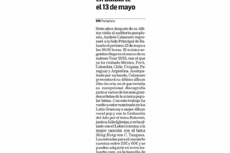 Fotografía del pantallazo de la noticia en la edición impresa del Diario de Navarra